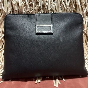 Bvlgari Black Leather Clutch. Like new